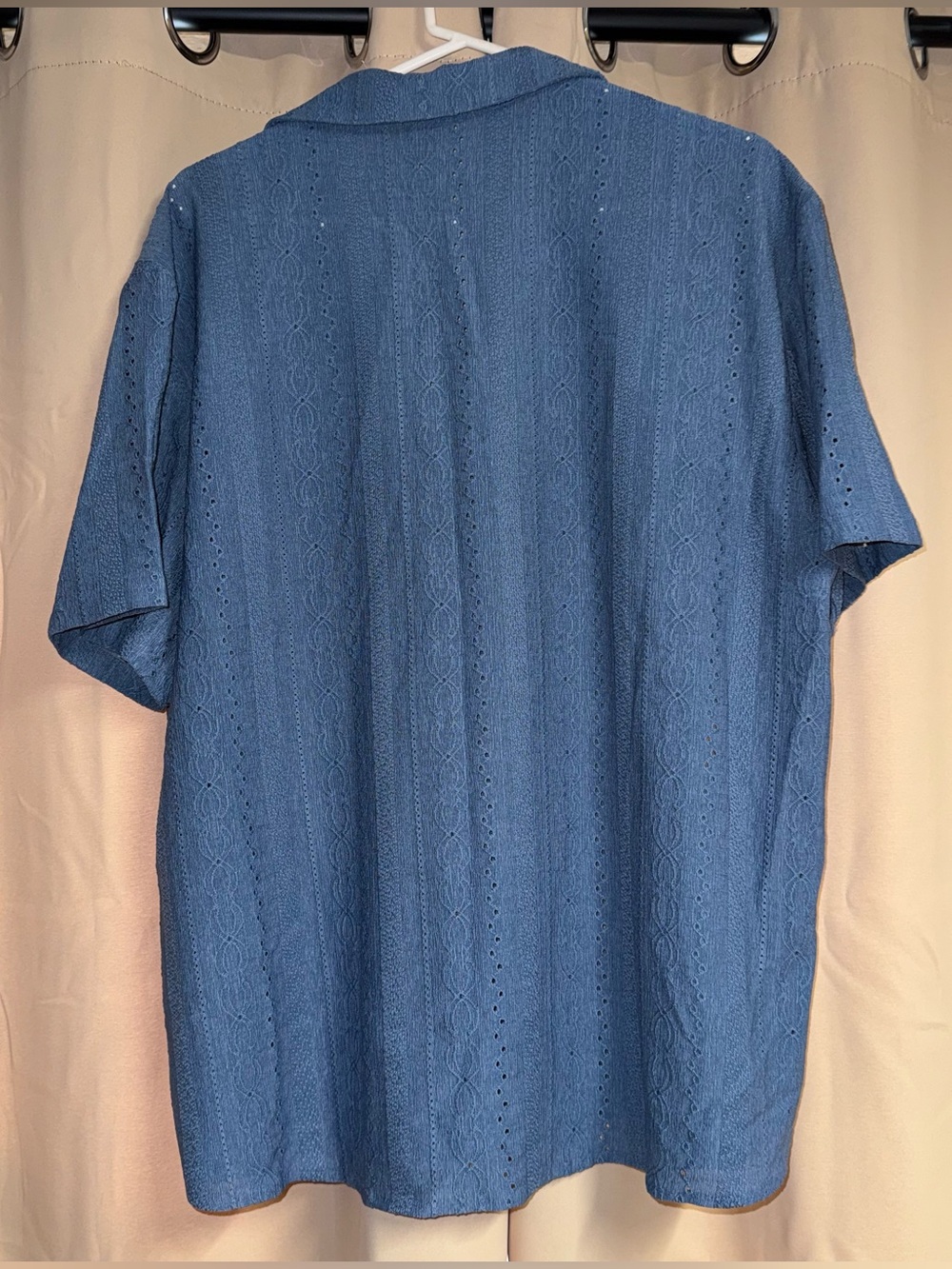 blue button front blouse - Picture 4 of 4